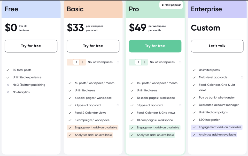 planable pricing